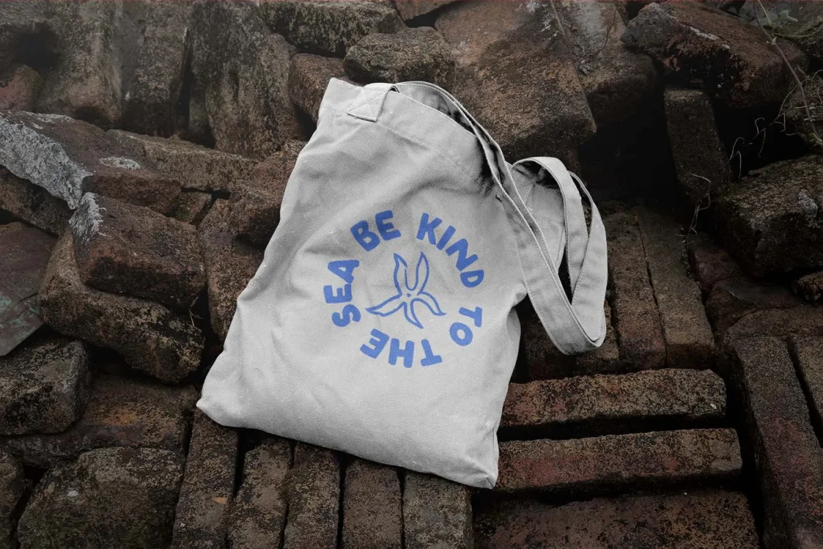 Visuels « Be Kind to the Sea » — identité visuelle écologique par Indigo Estudio Mallorca