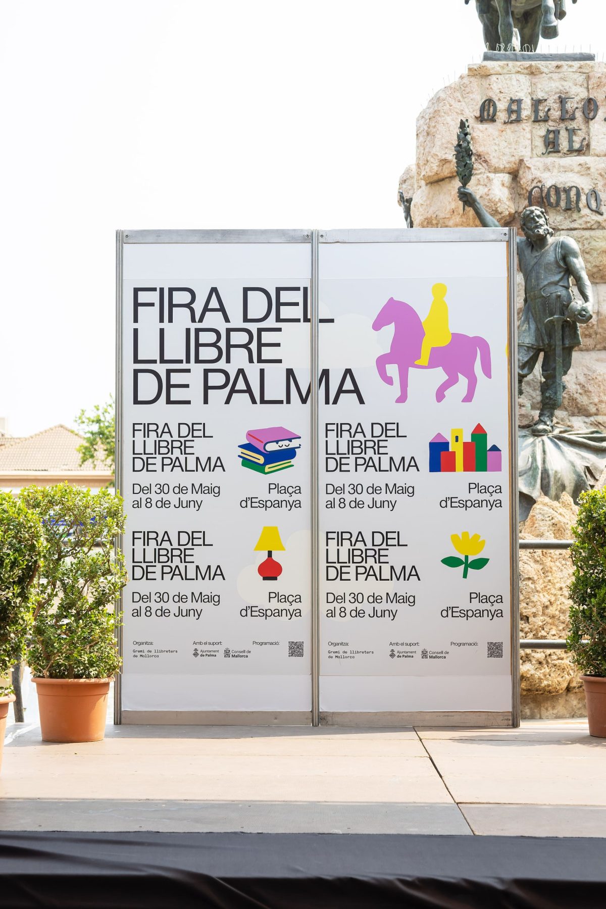 Detailansicht des Grafikdesigns für die Fira del Llibre 2025 – Typografie und Collage von Indigo Estudio Mallorca
