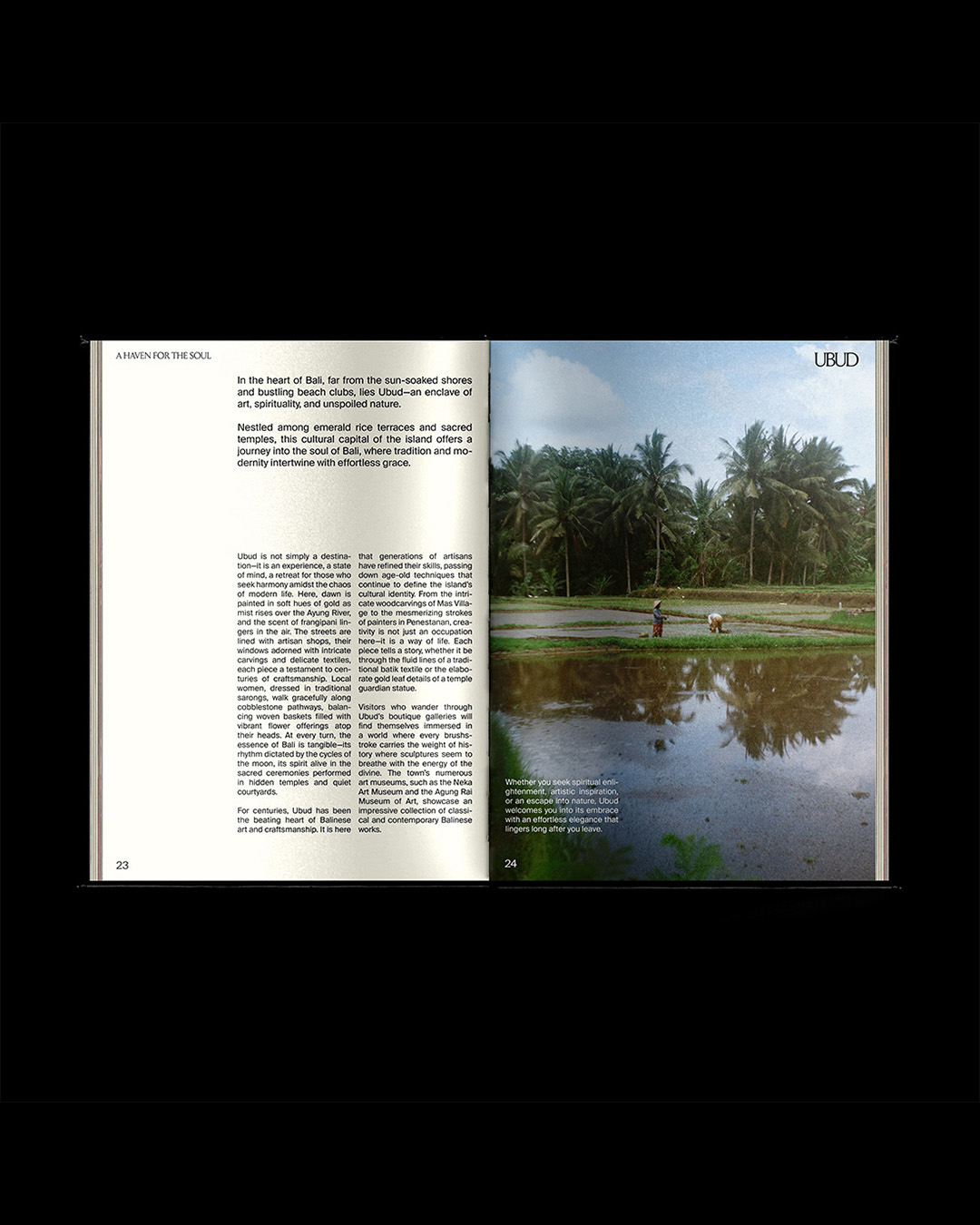 Innenseiten einer internationalen Zeitschrift – Layout und Typografie von Indigo Estudio