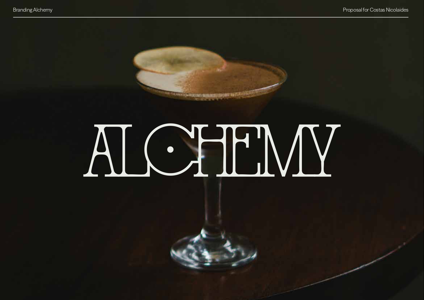 Vorschlag für das Titelblatt zum Rebranding der Alchemy Bartending School