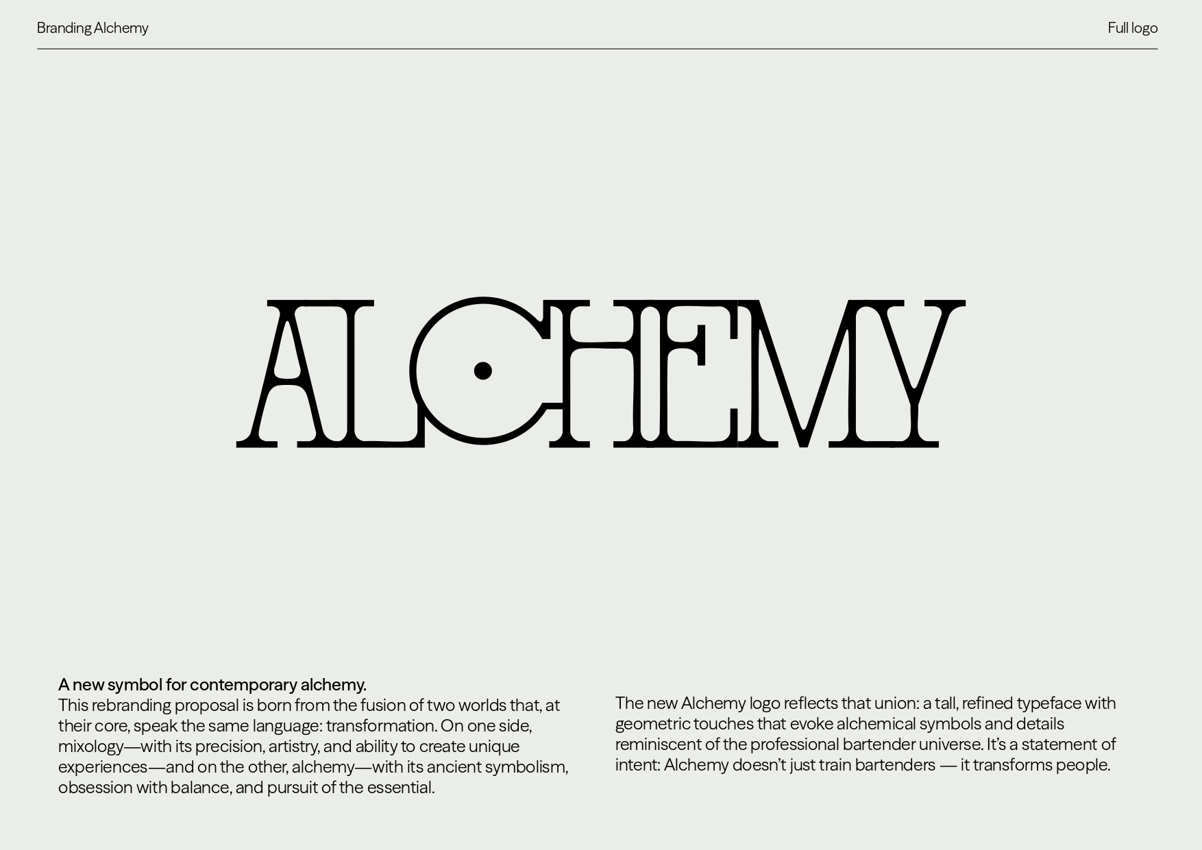 Alchemy-Logo – typografisches Design mit alchemistischer Symbolik