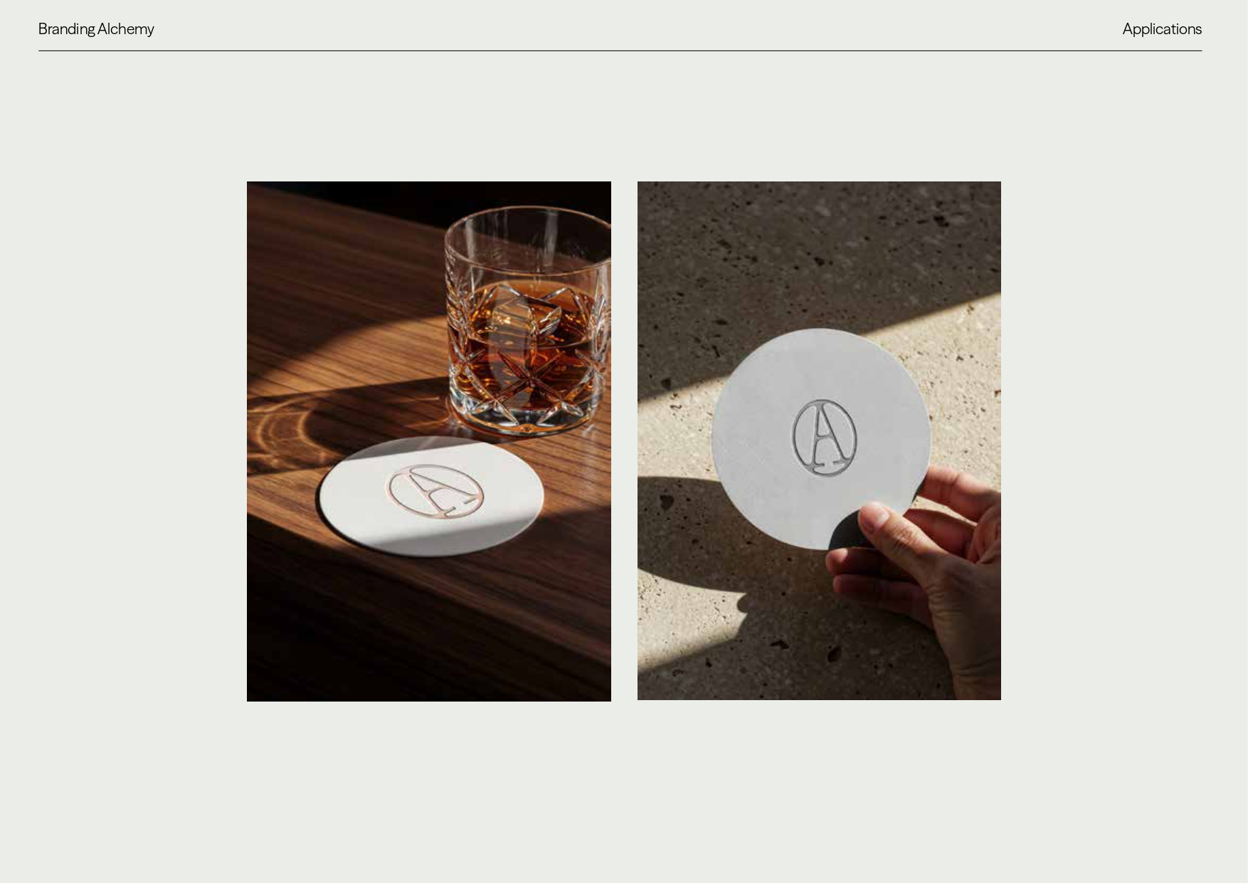 Verwendung des Logos auf Untersetzern – Branding der Alchemy Bartending School