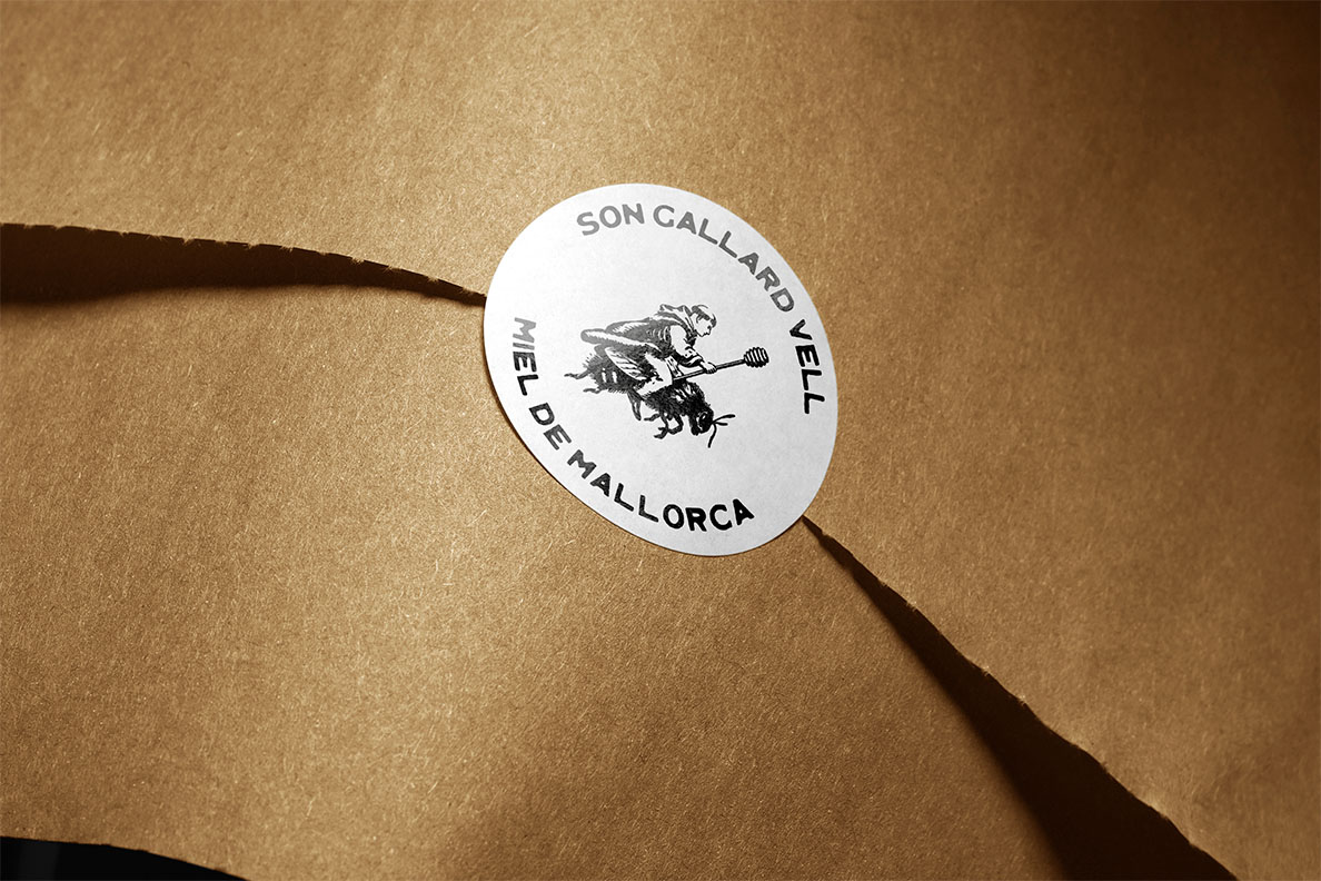 Etikettendesign für „Miel de Son Gallard Vell“ – Branding von Indigo Estudio Mallorca