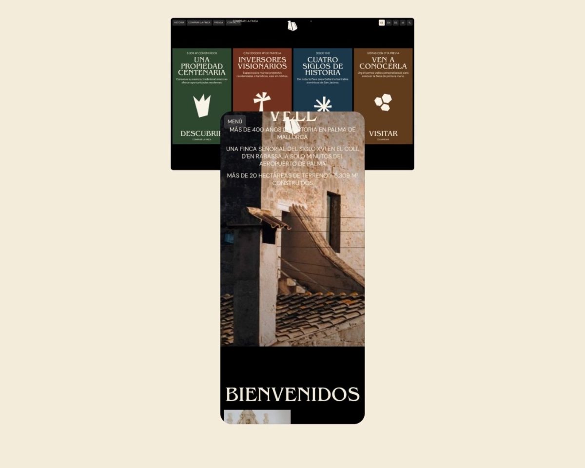 Willkommen – Website von Son Gallard Vell, einem Landgut aus dem Jahr 1581 in Palma · Indigo Estudio
